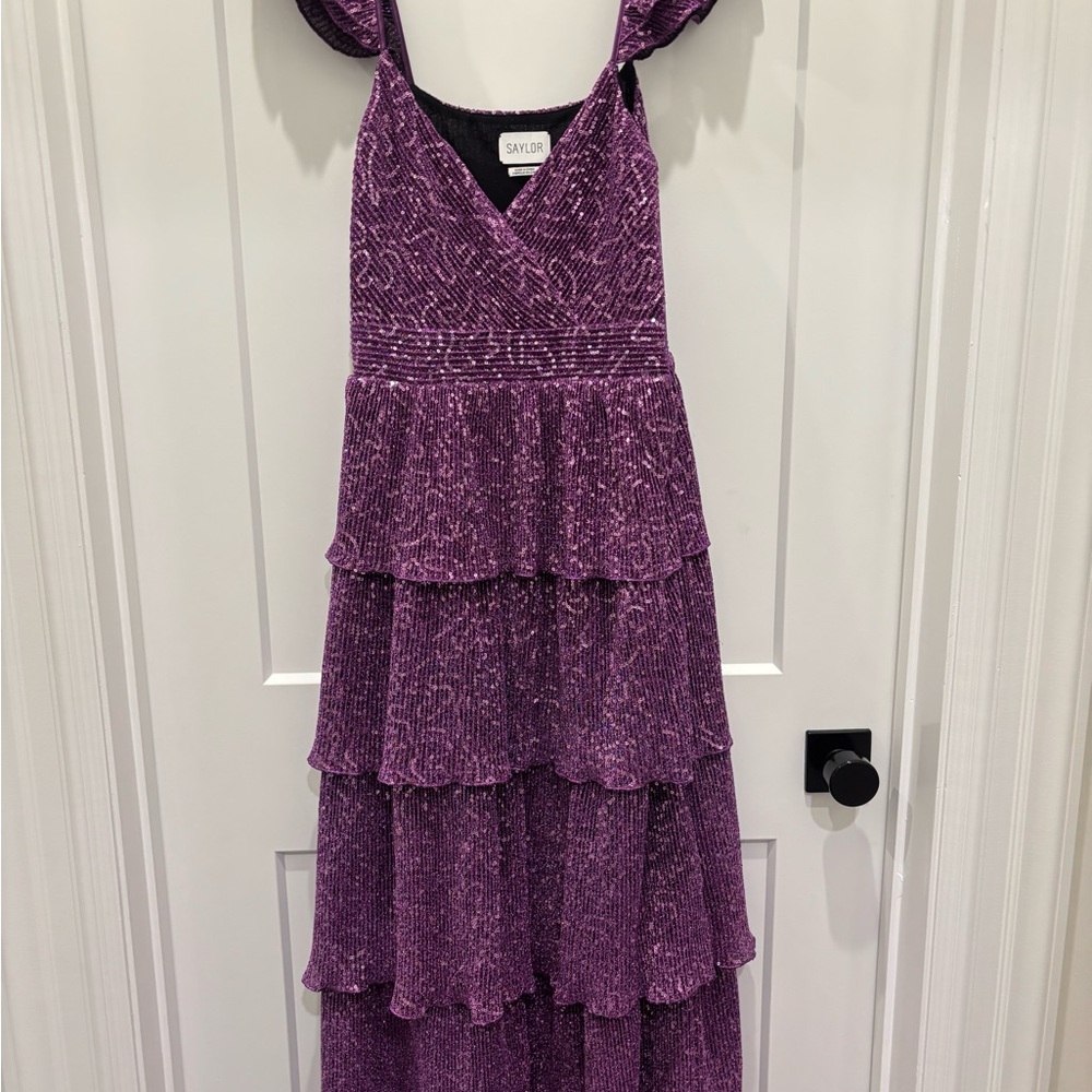 Saylor Purple Tiered Dress from Tuckernuck